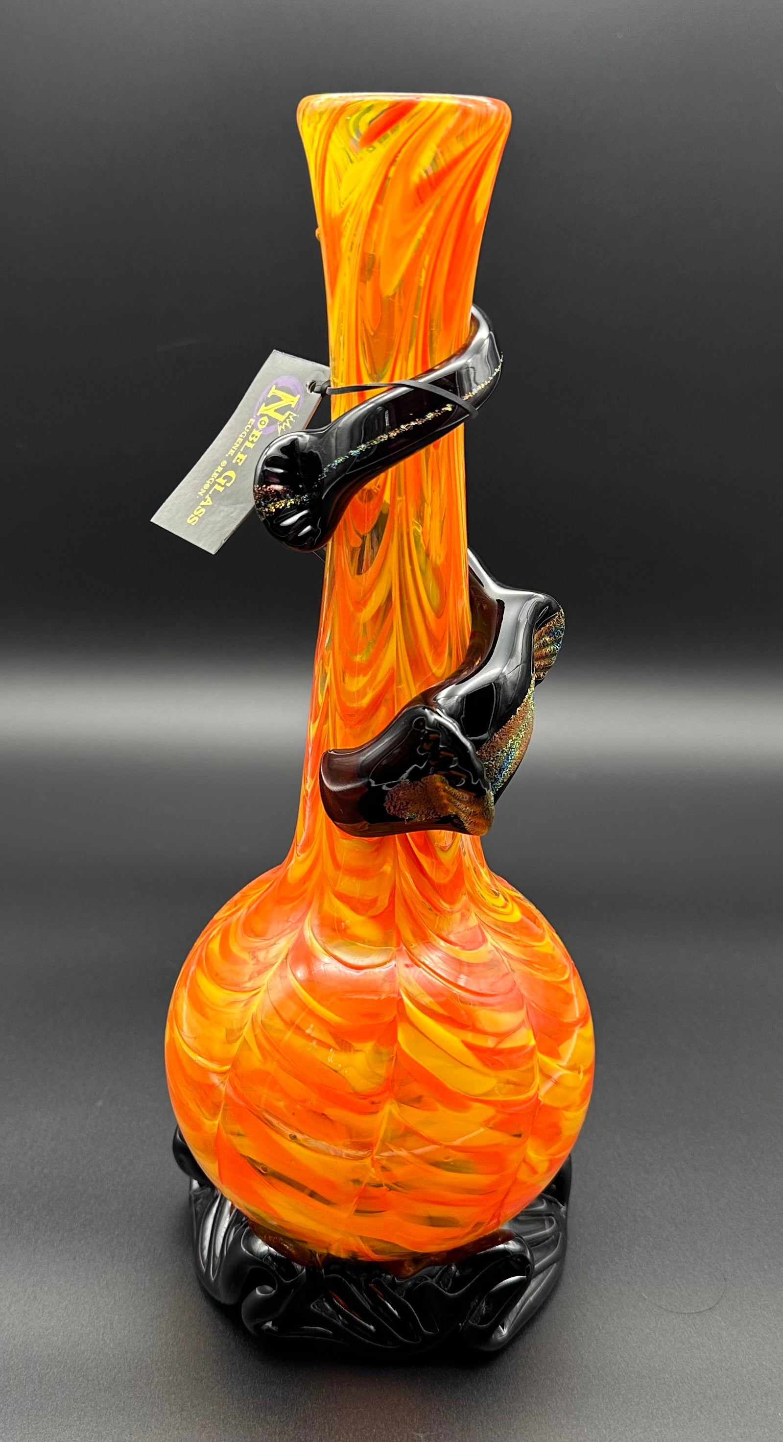 14mm Fire Dichro Textured Wrap by Noble Glass