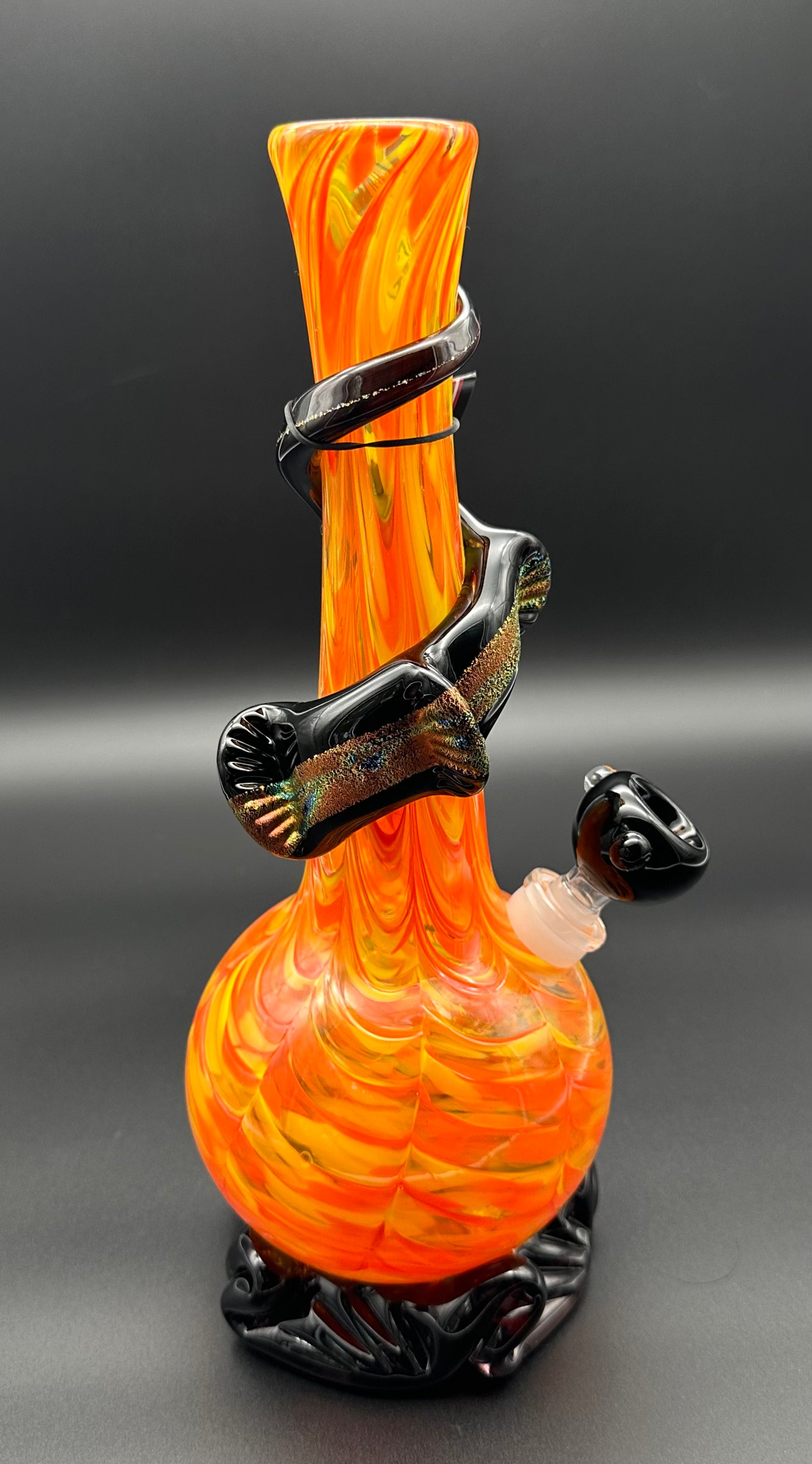 14mm Fire Dichro Textured Wrap by Noble Glass