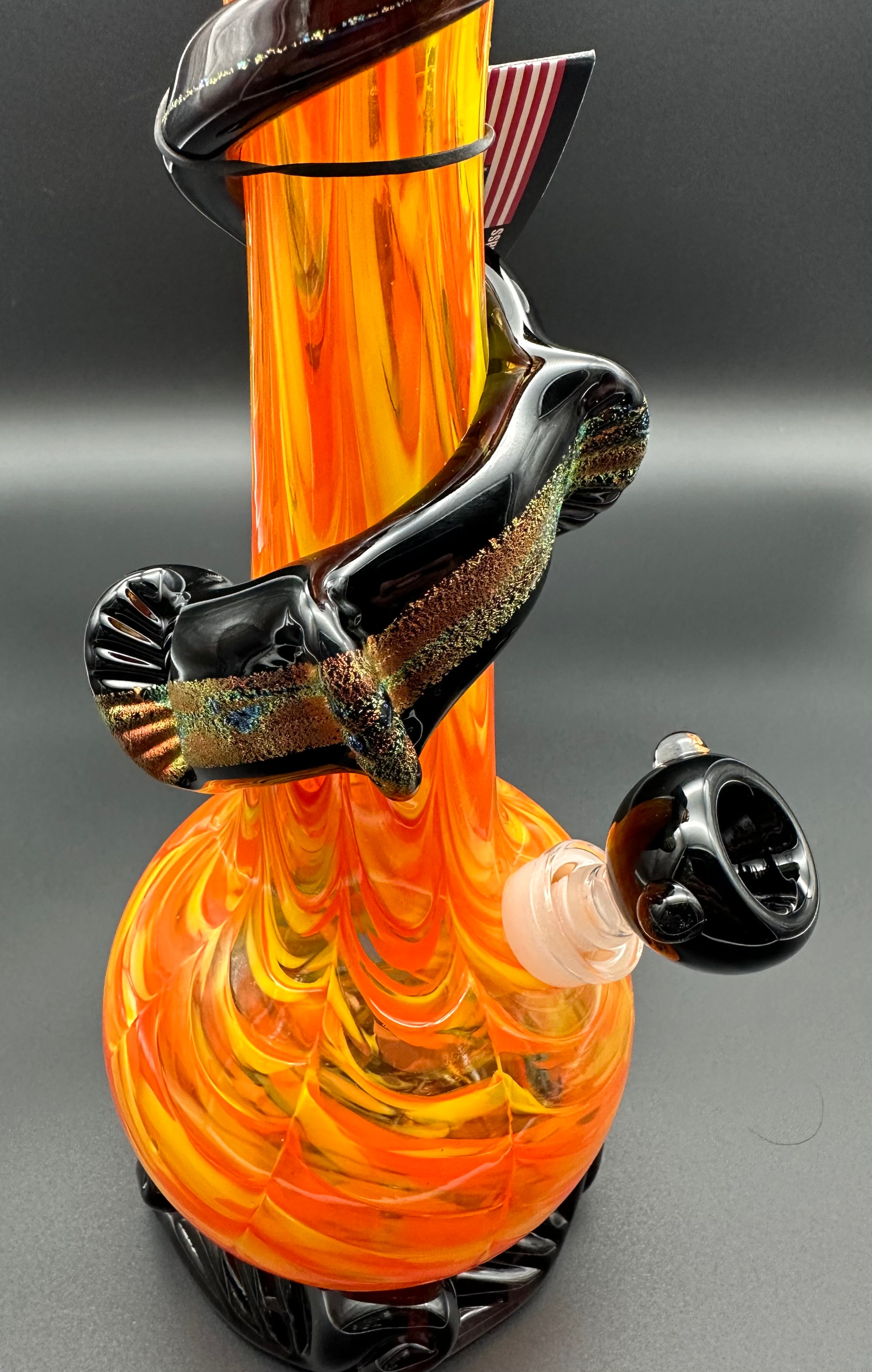 14mm Fire Dichro Textured Wrap by Noble Glass