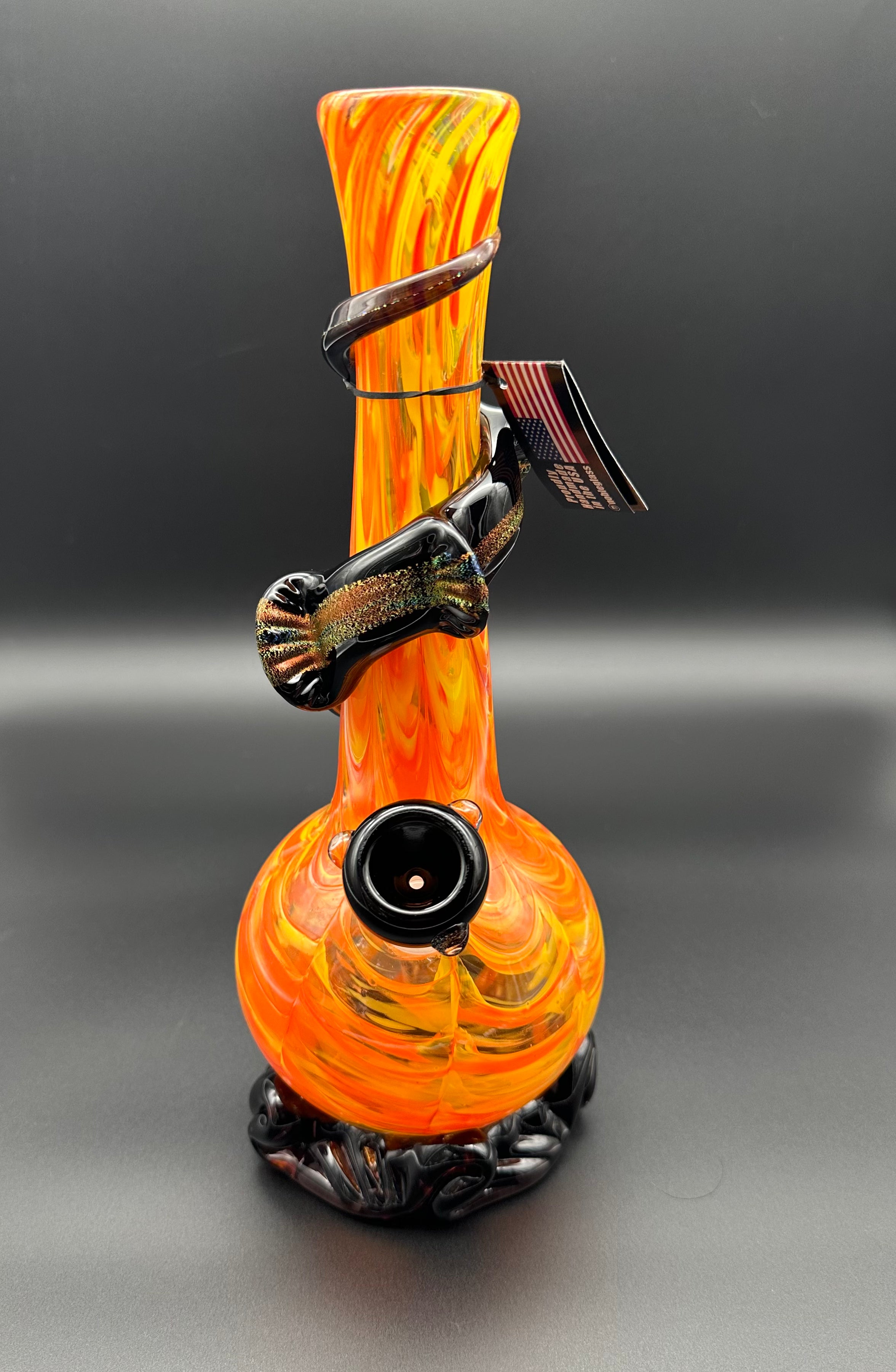 14mm Fire Dichro Textured Wrap by Noble Glass