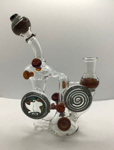 Covid Molecule 14mm Recycler Rig Set from Bingersinc Glass