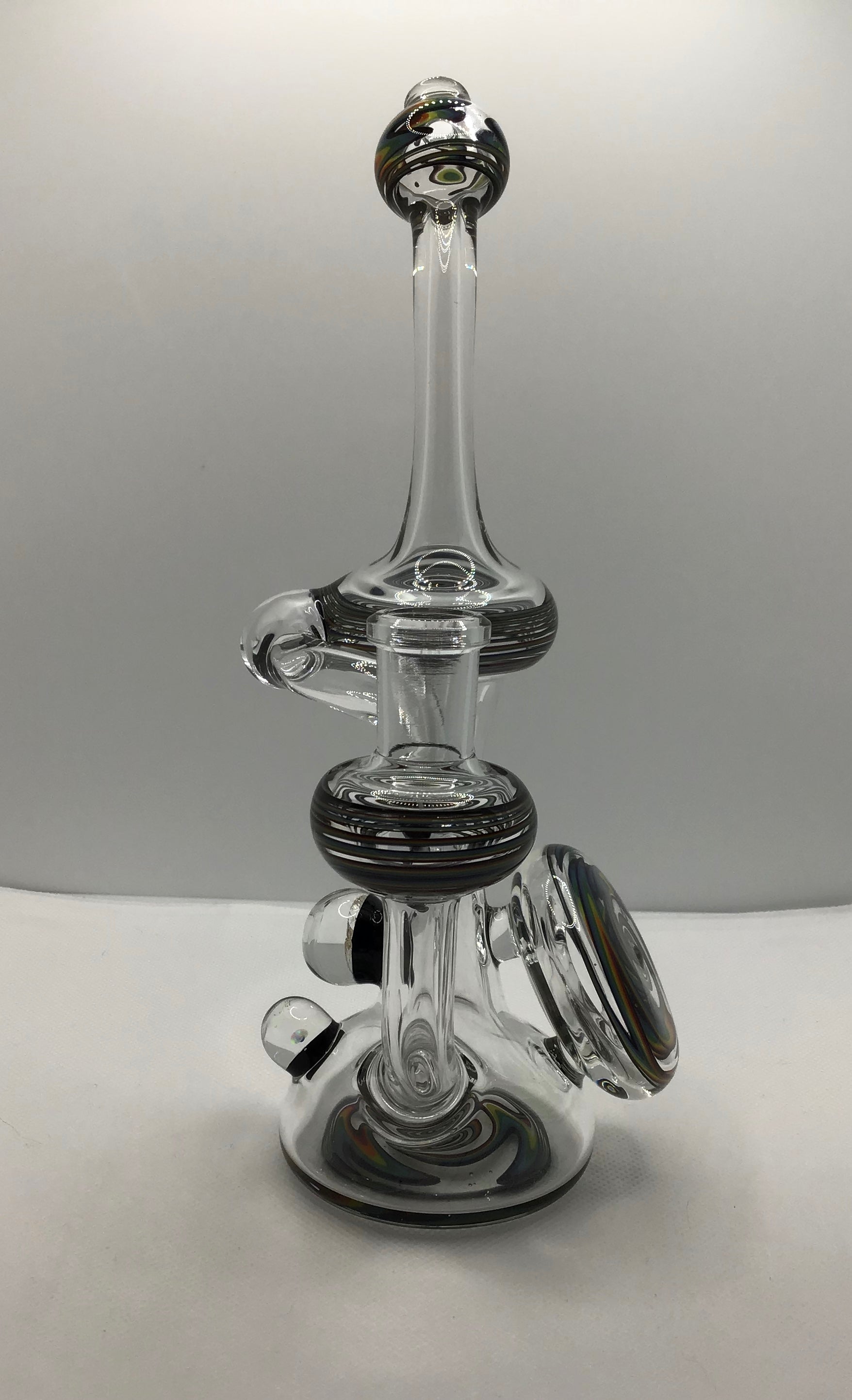 14mm Wig Wag Mushroom Bubble accent recycler by Bingersinc Glass