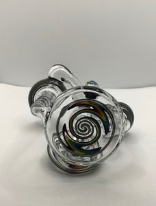 14mm Wig Wag Mushroom Bubble accent recycler by Bingersinc Glass