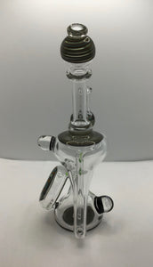 14mm Wig Wag Pitbull accent with opal recycler Bingersinc Glass