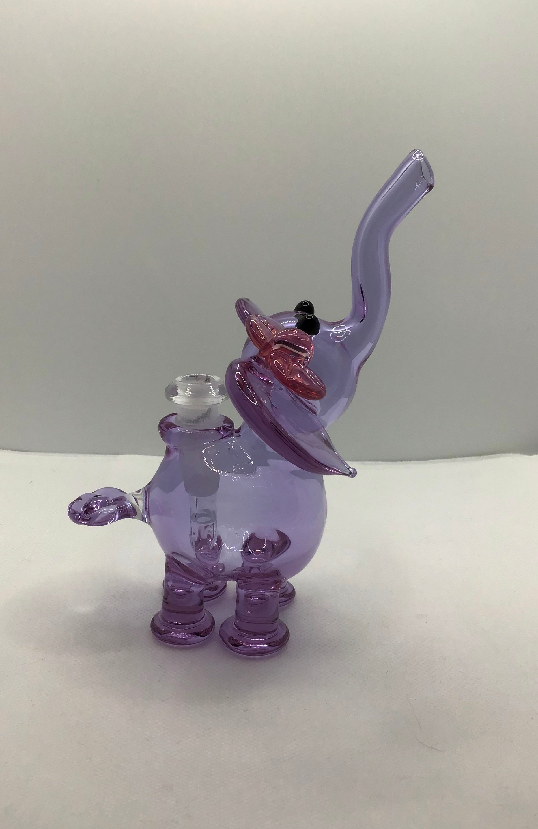 10mm Gemini Mini Elephant with wisteria bow set by Flame Princess Glass