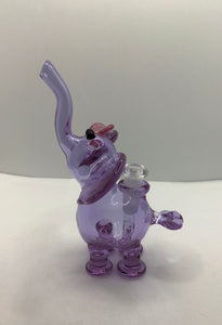 10mm Gemini Mini Elephant with wisteria bow set by Flame Princess Glass