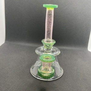 Sea slime/pink lollipop mini tube 10mm with matching cap by  Ex Nihilo Glass