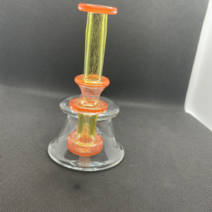 Sriracha/lemon drop 10 mm mini tube with matching cap by  Ex Nihilo Glass