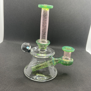 Sea slime/pink lollipop mini tube 10mm with matching cap by  Ex Nihilo Glass