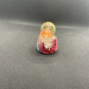 Sriracha/lemon drop 10 mm mini tube with matching cap by  Ex Nihilo Glass